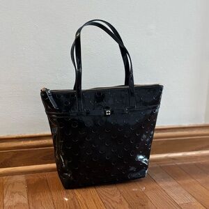 Kate Spade Black Polka Dot Vinyl Shoulder Bag